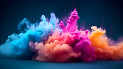 Fototapeta premium Dust explosion Holi background, indian traditional festival