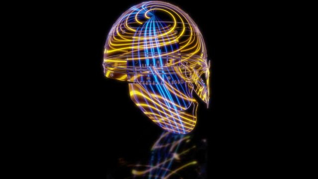 Rendering 3D animation, Spangenhelm helmet PL model on a black background