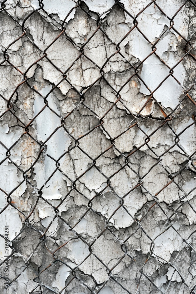 Poster A detailed view of a chain link fence. Suitable for illustrating security, boundaries, or confinement. Can be used in various projects and designs