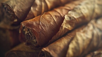 A close up view of a bunch of cigars. Perfect for tobacco enthusiasts or cigar aficionados. - obrazy, fototapety, plakaty
