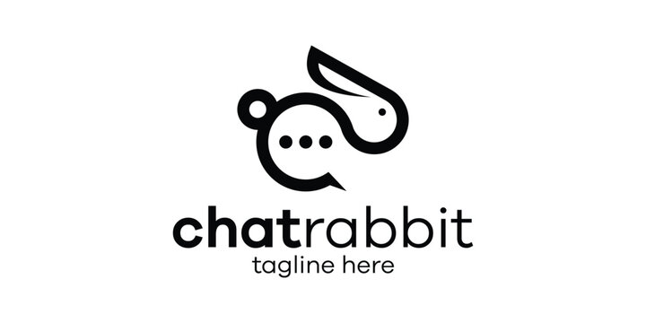 logo design combination of rabbit shape with paint, simple logo design.