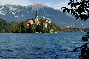 Fototapeta na wymiar pilgrimage church in Bled Slovenia