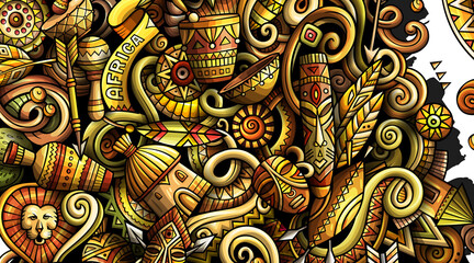 Africa cartoon banner illustration