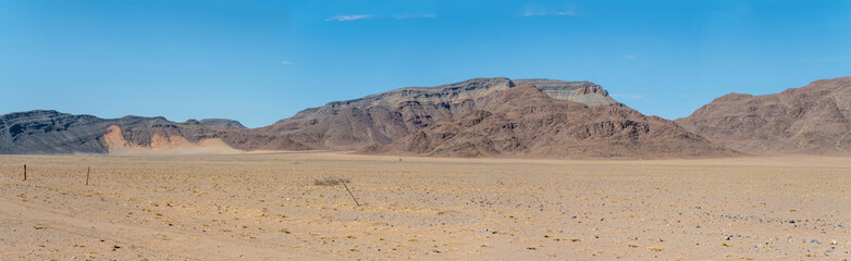 Fototapeta na wymiar rocky hills and sand in Naukluft desert, south of Sesriem, Namibia
