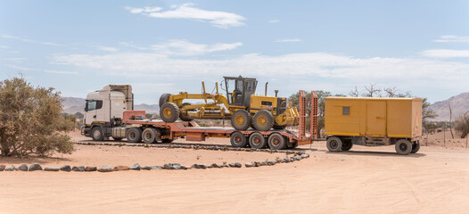 equipment for gravel road maintenance, Betta, Namibia