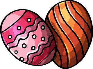 Easter eggs cartoon funny illustration