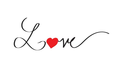 Crédence de cuisine en verre imprimé Typographie positive Love postcard. Phrase for Valentine's day. Ink illustration. Modern brush calligraphy. Isolated on white background.
