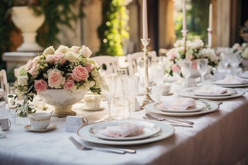 Fototapeta premium A weeding banquet table celebration.