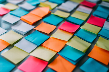Colorful Sticky Notes: Tool For Efficient And Organized Brainstorming And Business Planning