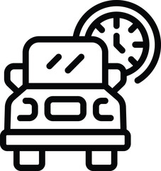 Taxi time waiting icon outline vector. Map parking. Rider service