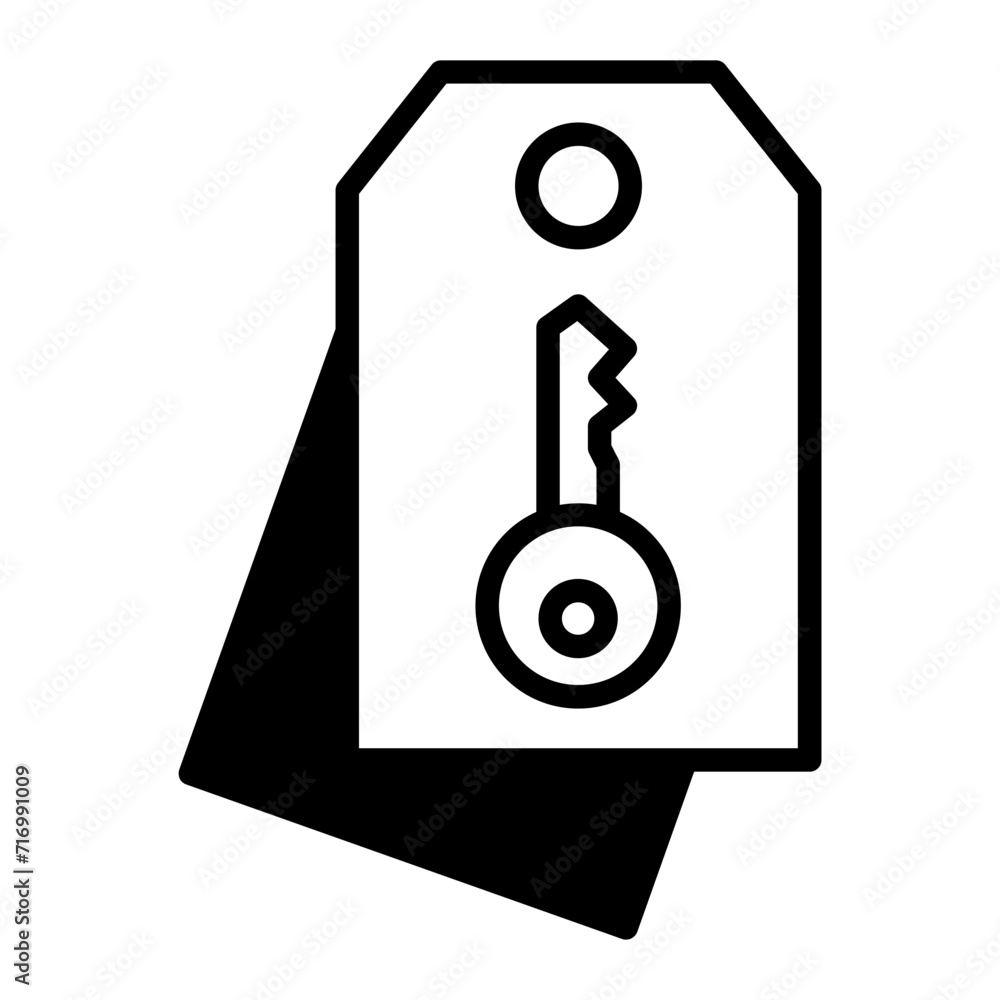 Poster key tag solid glyph icon