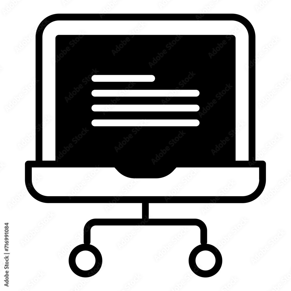 Poster laptop computing solid glyph icon