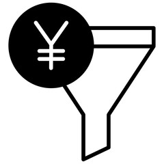 Yen Funnel solid glyph icon