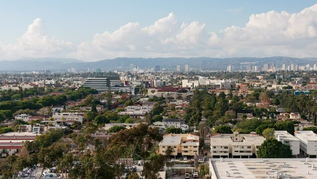 Los Angeles Century City and Westwood from Culver City Pan R Time Lapse California USA