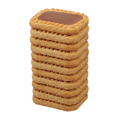 Biscuits covered in milk chocolate, isolated transparent background. png isolated.