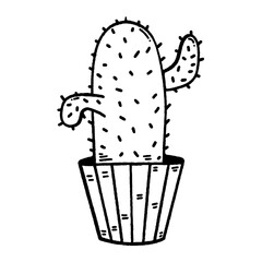 svg cactus doodle element set