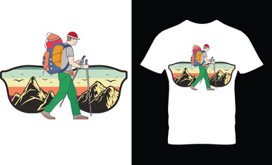 Outdoor mountain t-shirt design.Colorful and fashionable t-shirt design for men and women.