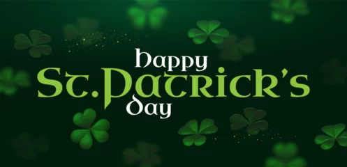 Foto op Plexiglas Happy St.Patrick's Day background with shamrock clover leaf. Luck and success. © feaspb