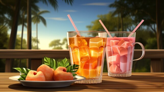 Two colourful juices UHD wallpaper