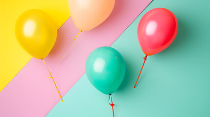 Vibrant Group of Balloons on Colorful Background