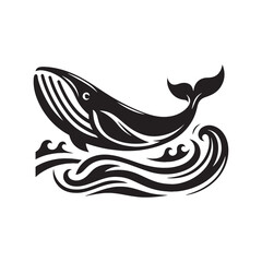 Cosmic Cetacean Elegance: A Mesmerizing Array of Whale Silhouettes Adorned in Celestial Oceanic Attire - Whale Illustration - Whale Vector
