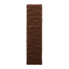 Delicious milk chocolate covered wafer isolated on transparent. Healthy snack, png isolated background.