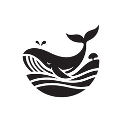 Ethereal Whirlpools: Whale Silhouettes Capturing the Enigmatic Dance of Marine Giants Amidst Oceanic Currents - Whale Illustration - Whale Vector
