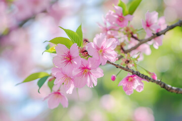 Fototapeta na wymiar cherry blossom sakura flower in spring season, nature background