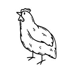 svg chicken doodle element set