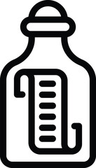 Letter message bottle icon outline vector. Epistle pirate. Stopper crystal