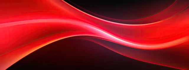 Zelfklevend Fotobehang Abstract neon speed light futuristic technology background. Glowing neon lines. Empty futuristic stage laser. Red rectangular laser lines. Square tunnel. Night club empty room.  © Ilmi