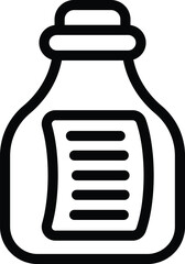 Message glass bottle icon outline vector. Water note. Sea stopper crystal
