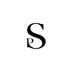 letter SP,PS logo,SP Artistic Letter Logo Design, Creative minimal monochrome monogram letter SP and PS line logo design symbol,Letter SP luxury logo design vector.