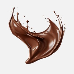 Chocolate splash vector illustration on a white background, in the style of unreal engine, high resolution, uhd image, high quality photo, soggy - obrazy, fototapety, plakaty