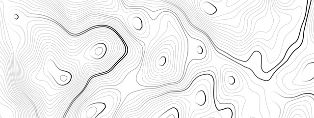 Black and white wavy paper curve relief abstract topographic map background. Geographic mountain relief. Topographic map lines, contour background. Abstract wave lines background.