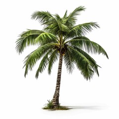 Coconut trees, cocos palm isolated, white background,