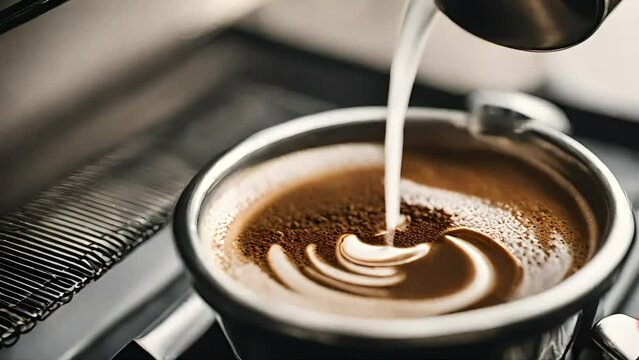 A cup of Americano with appetizing foam, the most popular morning drink that gives energy for the whole next day. Generative AI