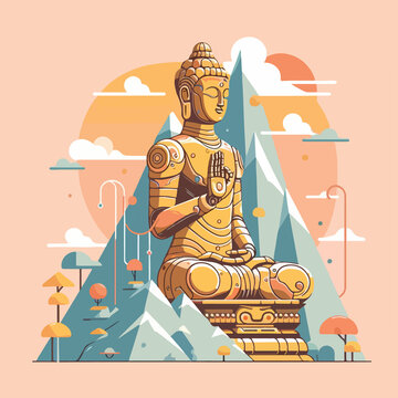 ancient meca buddha statue