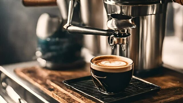 A cup of Americano with appetizing foam, the most popular morning drink that gives energy for the whole next day. Generative AI