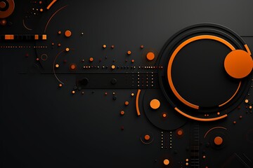 Abstract Random Geometric black orange shapes wireframe background and Gradient geometric wallpaper