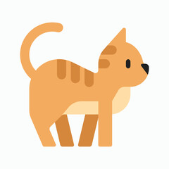 Cat vector icon. Isolated full profile domestic cat, beloved as a pet sign emoji design.