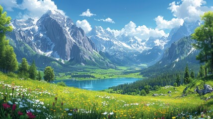 Alpine Meadow Dolomites Background Calaita Lake, Background Banner HD