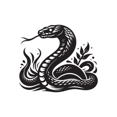 Obraz premium Mystic Coil: A Gallery of Snake Silhouettes Conveying the Hypnotic Spirals of these Bewitching Reptiles - Snake Illustration - Snake Vector 