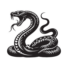 Fototapeta premium Ethereal Enchantment: Snake Silhouette Series Drenched in Ethereal Beauty, Offering a Glimpse into the Enchanting World of These Reptilian Entities - Snake Illustration - Snake Vector 