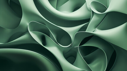 Emerald Hues. Green 3D Abstract Patterns on a Green Backdrop