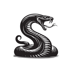 Coils of Mystery: Snake Silhouette Set Weaving a Tapestry of Mystery and Intrigue Through the Artful Contours of Serpentine Forms - Snake Illustration - Snake Vector

