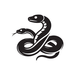 Scaled Shadows: A Mesmerizing Collection of Snake Silhouettes Portraying the Intricate Beauty of Reptilian Patterns - Snake Illustration - Snake Vector
