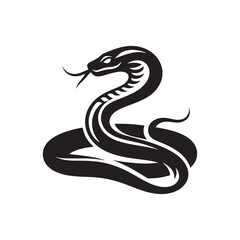 Fototapeta premium Viper's Waltz: A Ballet of Snake Silhouettes Gliding through Shadows in a Dance of Sublime Elegance - Reptile Illustration - Viper Vector 