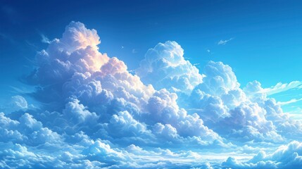 Background Abstract Blue Sky Cloud, Background Banner HD