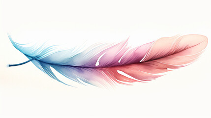 A minimalist boho feather, painted with watercolor gradients created with Generative Ai